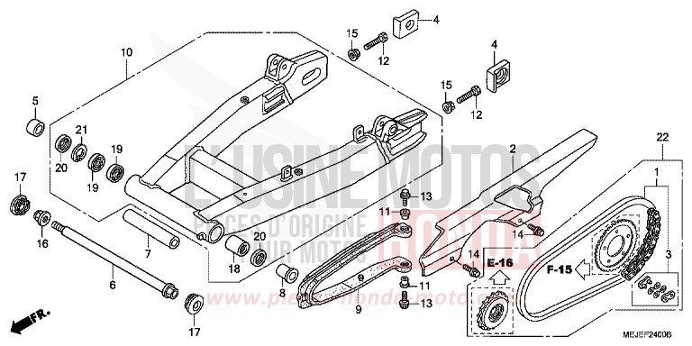 SWINGARM/CHAIN CASE for CB1300 Super Bold'or ABS PEARL FADELESS WHITE (NH341KF) from 2007